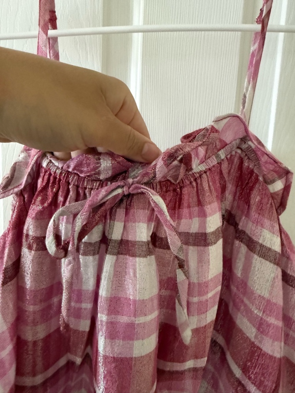 Pilcro Pink Plaid Spaghetti Strap Tank Top - Picture 2 of 5